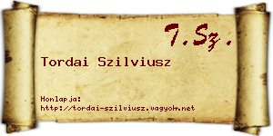 Tordai Szilviusz névjegykártya